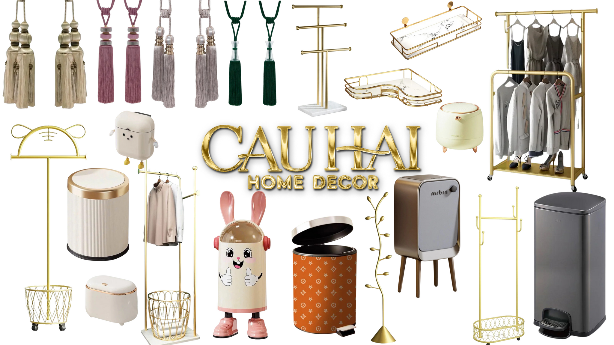 THÙNG RÁC - CỘT MÀN – GIÁ TREO ĐỒ - CẬU HAI HOME DECOR
