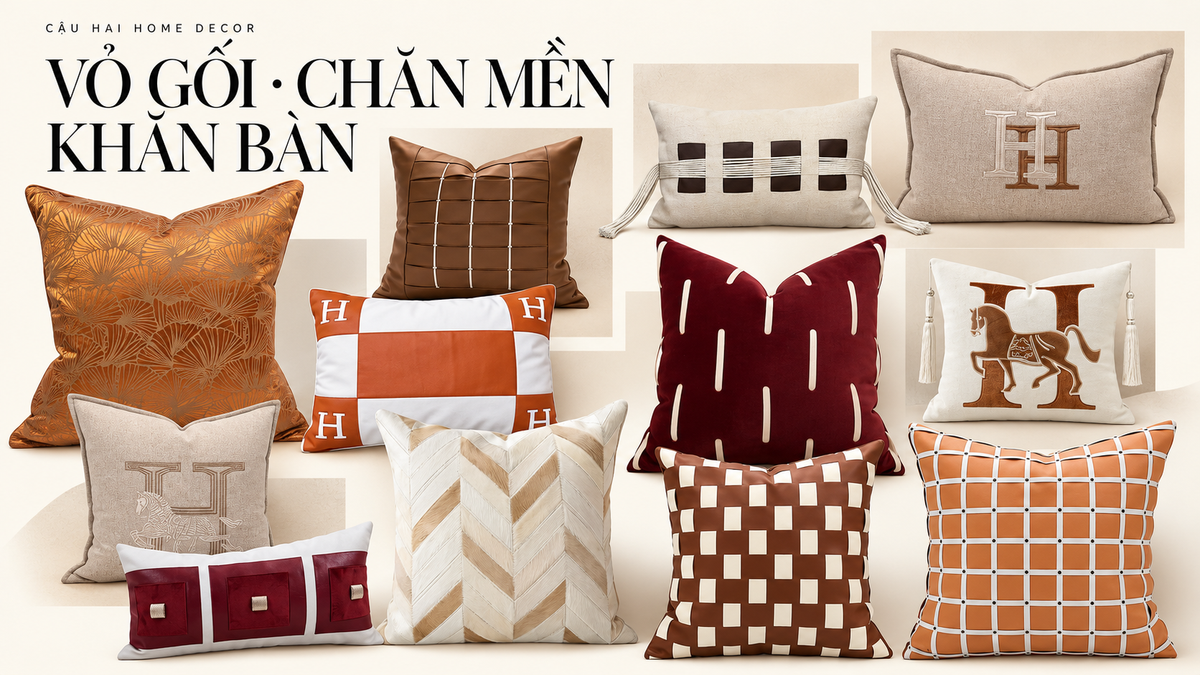 VỎ GỐI - CHĂN MỀN -KHĂN BÀN | Cậu Hai Home Decor