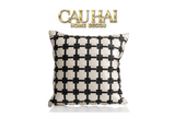 HOME COUTURE - VỎ GỐI DA LUX LEATHER CROSSLINE MONOCHROME 45 - CẬU HAI HOME DECOR
