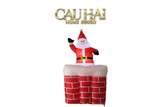FÊTES COUTURE - ÔNG GIÀ NOEL LEO ỐNG KHÓI - SANTA SALUTATION CHEMINÉE - CẬU HAI HOME DECOR