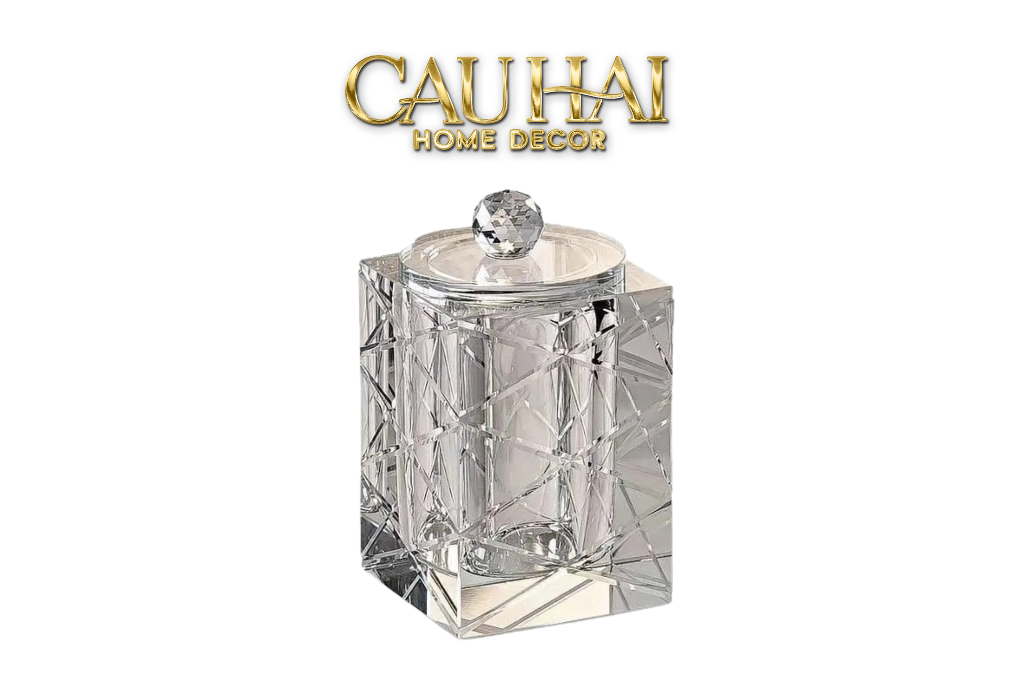HOME COUTURE - LỌ PHA LÊ LUMIÈRE CANNAGE LINE CRYSTAL ART JAR - CẬU HAI HOME DECOR