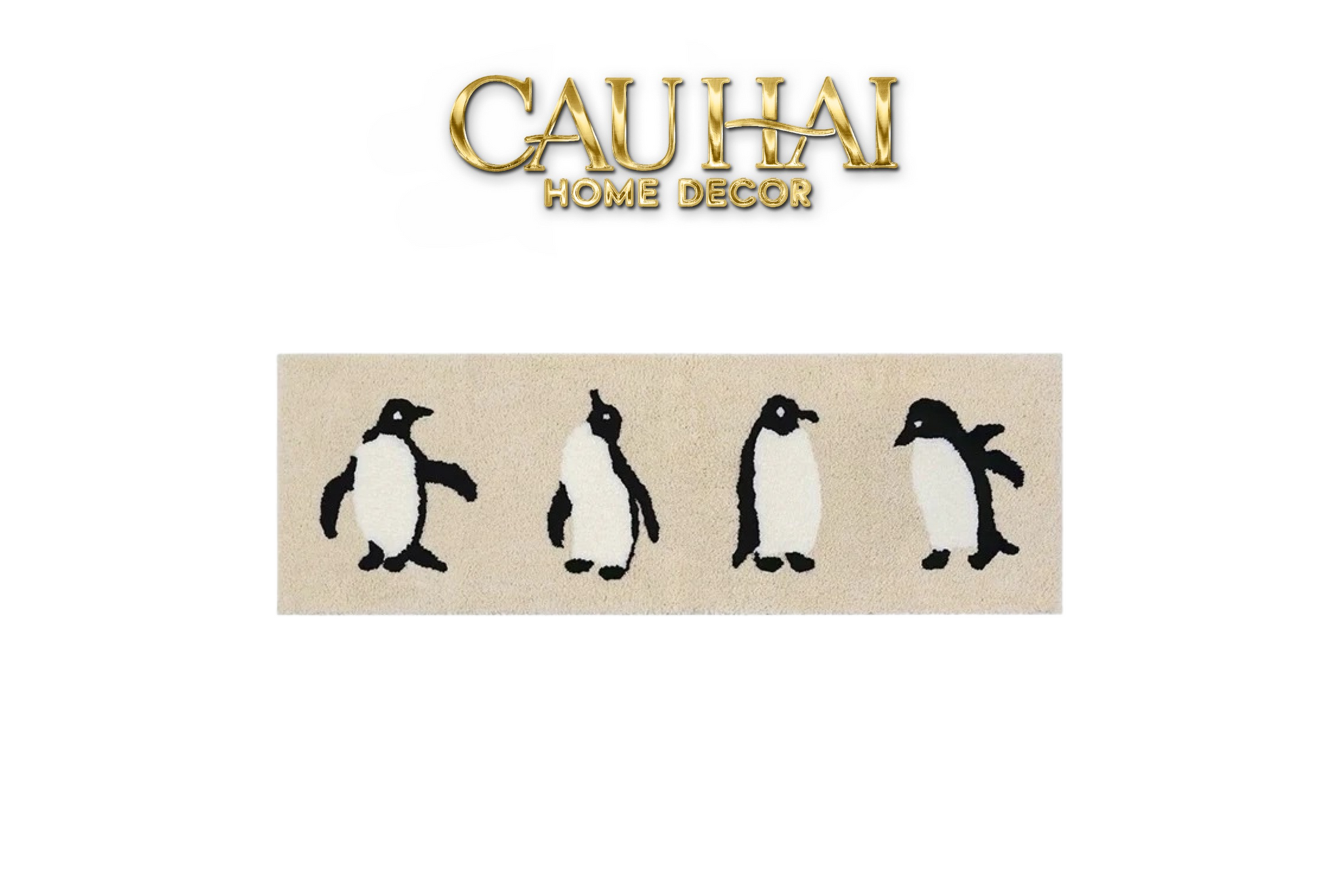 THẢM BED DỆT KIM 80X160 - PENGUIN PARADE - CẬU HAI HOME DECOR