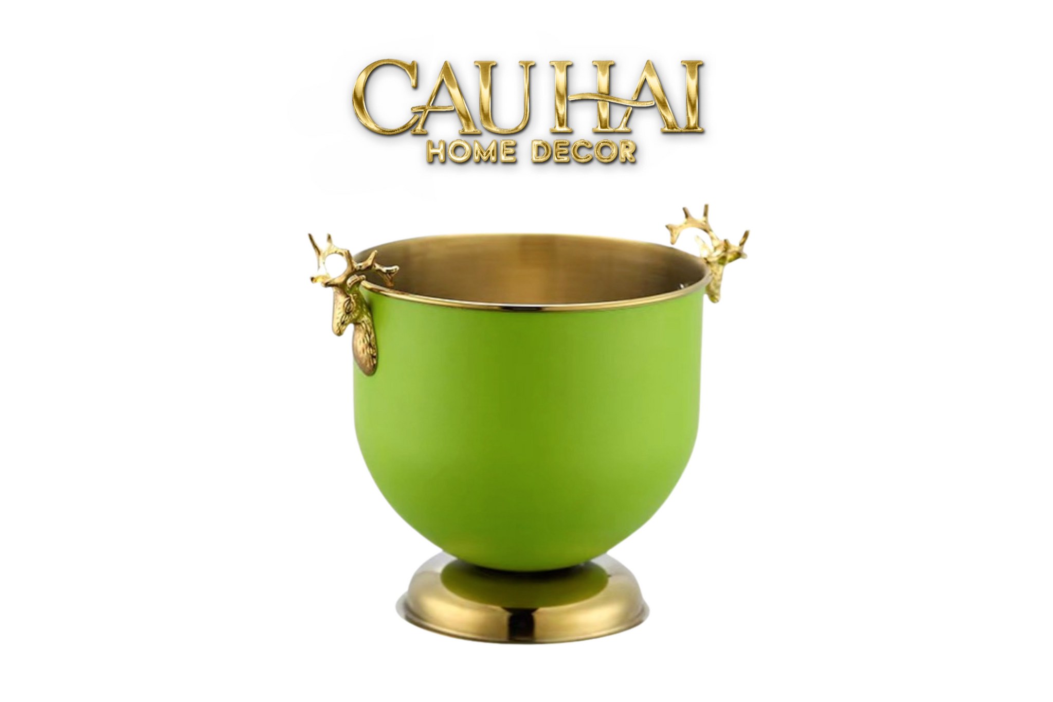 HOME COUTURE - XÔ ĐÁ AVOCADO GOLDEN ELK ICE BUCKET 2L - CẬU HAI HOME DECOR
