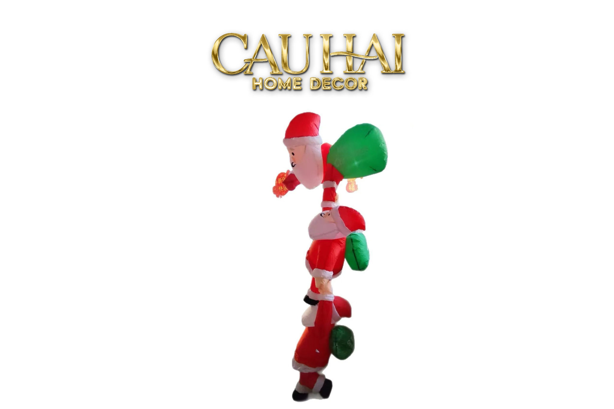 FÊTES COUTURE - SET 3 ÔNG GIÀ NOEL TRIPLE SANTA CLIMBING TOWER - CẬU HAI HOME DECOR