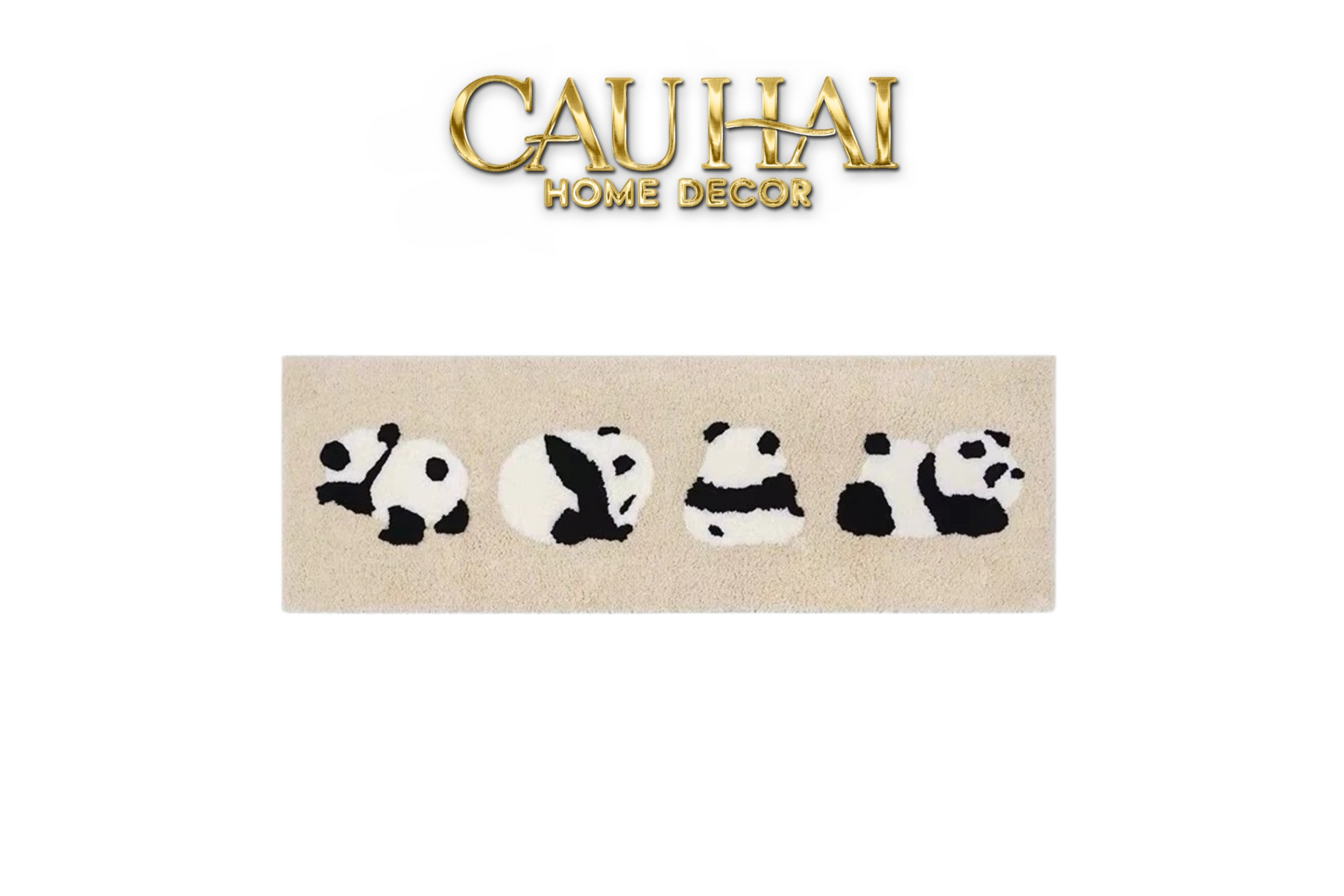THẢM BED DỆT KIM 80X160 - PANDA PARADE - CẬU HAI HOME DECOR