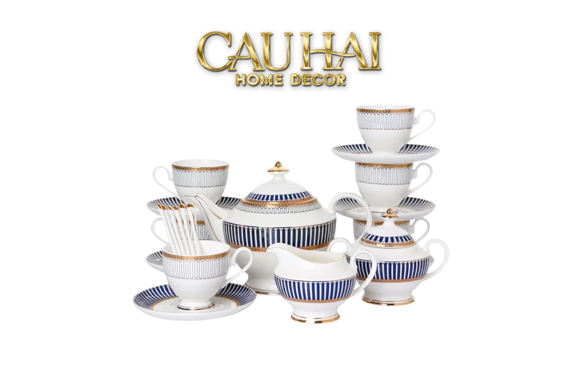 HOME COUTURE - SET BÌNH TRÀ ROYAL DYNASTY 21 PCS SS25 - CẬU HAI HOME DECOR