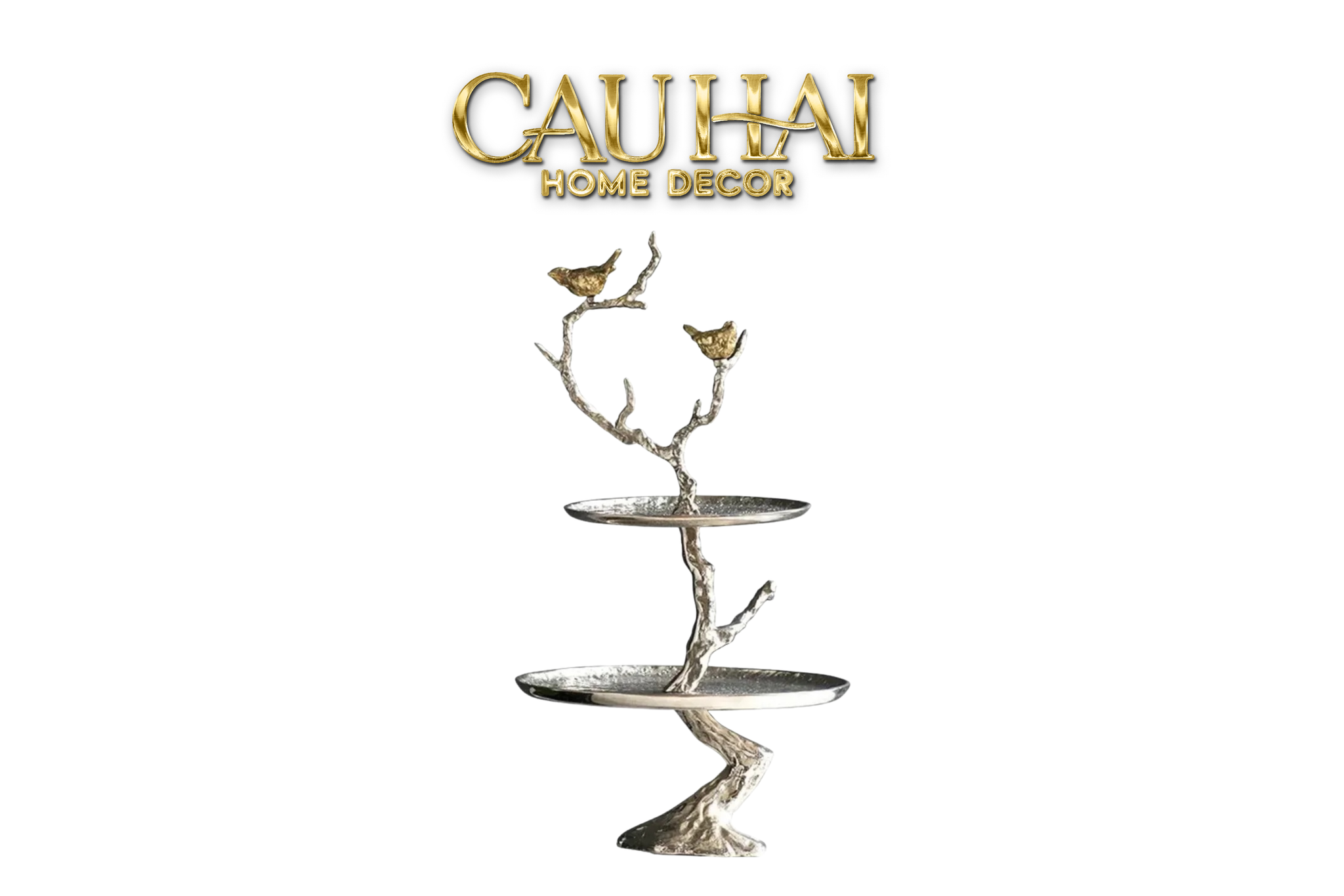 HOME COUTURE - ĐĨA TẦNG PLATINUM IMPERIAL LUXURY DISK ÉTAGÈRE - CẬU HAI HOME DECOR