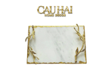 HOME COUTURE - KHAY ĐÁ MANHATTAN URBAN GOLD LUXE MARBLE TRAY - CẬU HAI HOME DECOR