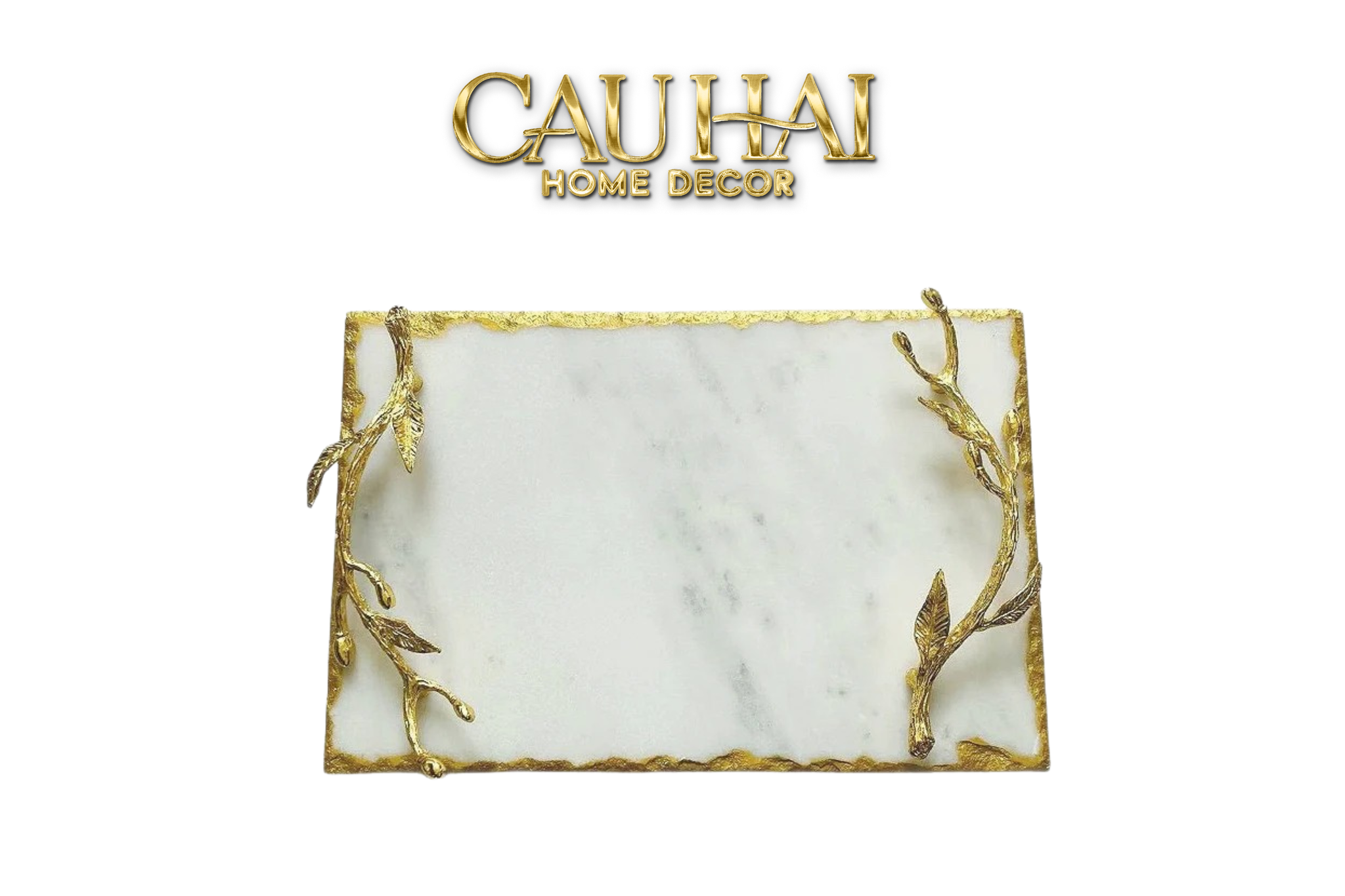 HOME COUTURE - KHAY ĐÁ MANHATTAN URBAN GOLD LUXE MARBLE TRAY - CẬU HAI HOME DECOR
