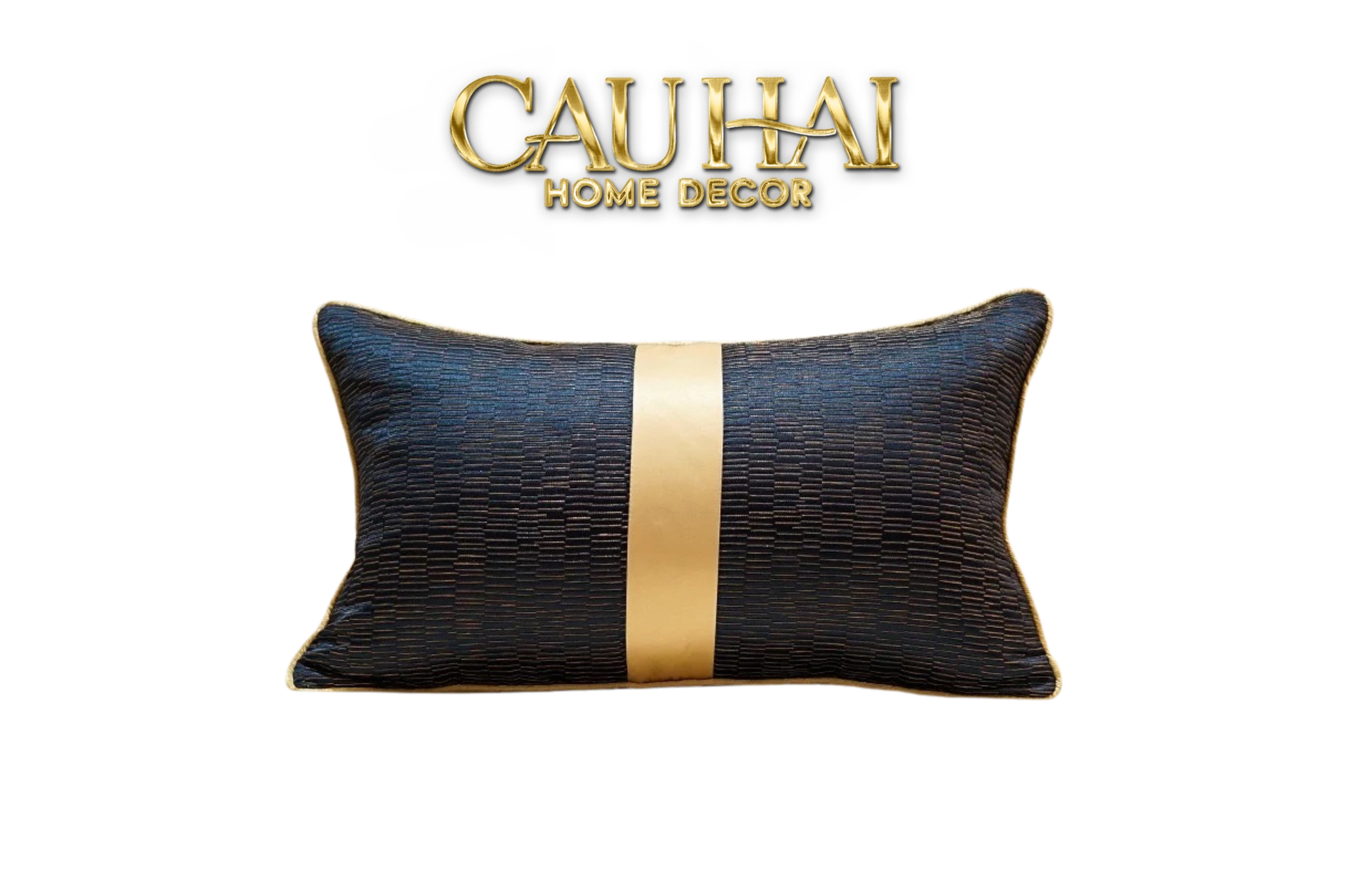 GỐI TWEED NAVY SOVEREIGN STRIPE 30X50 - CẬU HAI HOME DECOR