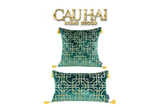 SET 2 GỐI NHUNG EMERALD LUMINA GRID 45X45/30X50 - CẬU HAI HOME DECOR