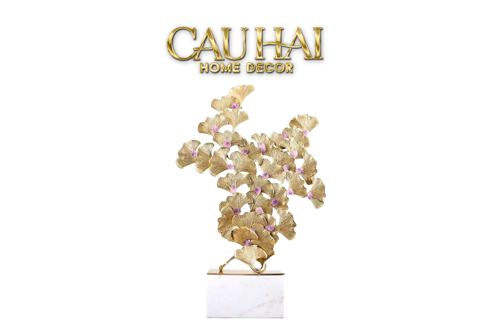 HOME COUTURE - TƯỢNG LÁ NGÂN HẠNH BRASSON JEWELRY GINKGO - CẬU HAI HOME DECOR