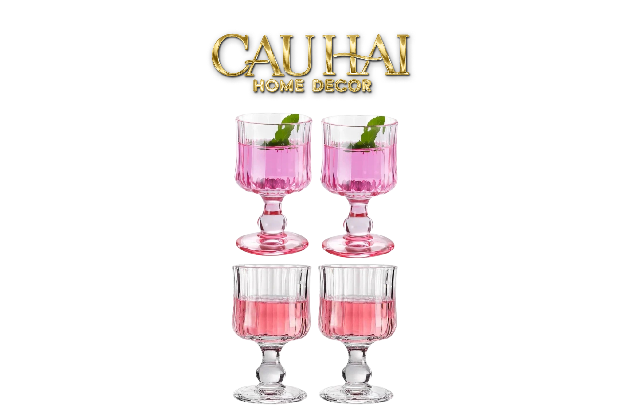 SET 2 LY PARISIENNE CHARM BISTRO GLASSES 200ML - CẬU HAI HOME DECOR
