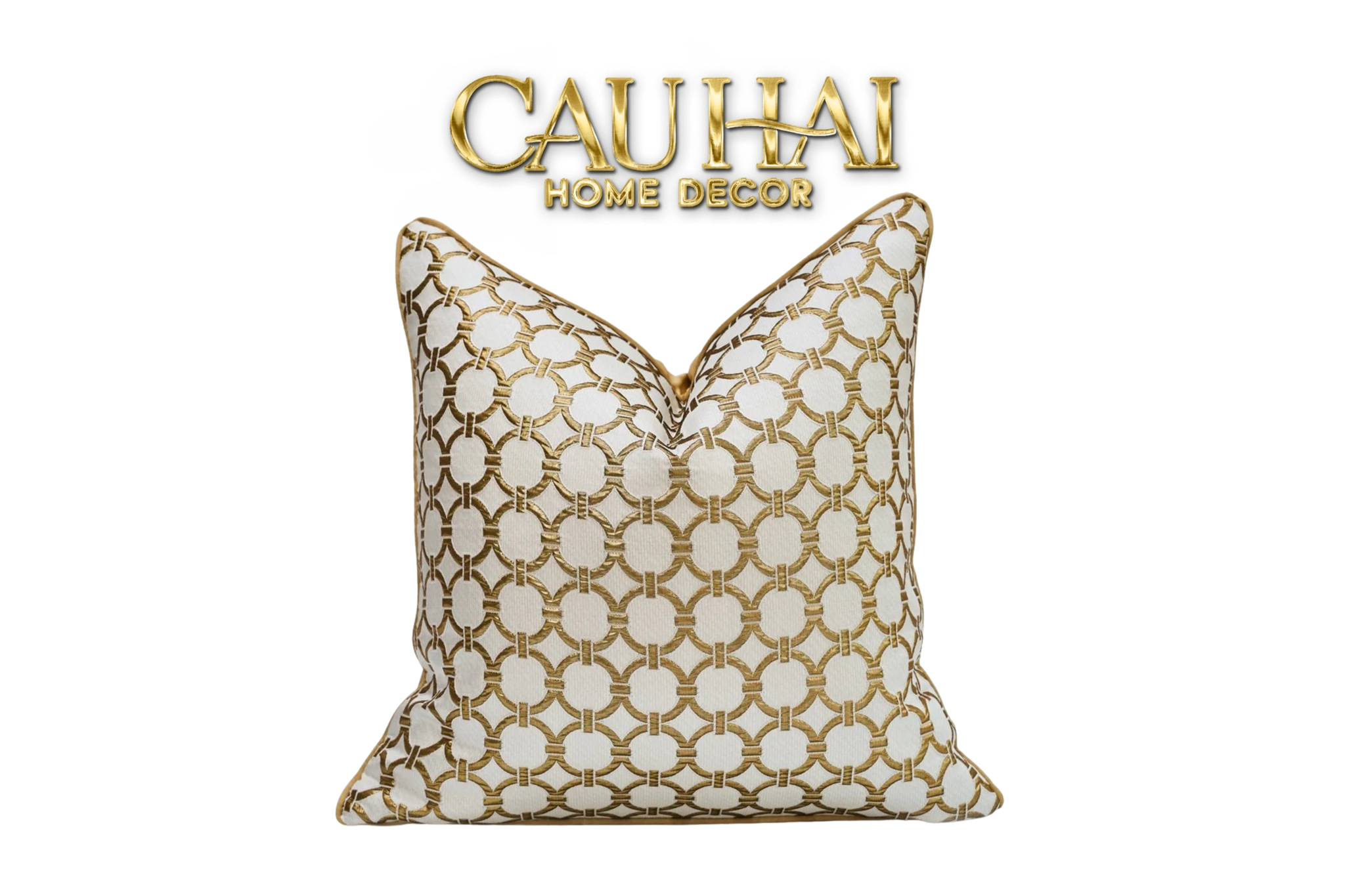 VỎ GỐI LỤA JACQUARD D'Or ORION CHAIN MOTIF 45 - CẬU HAI HOME DECOR