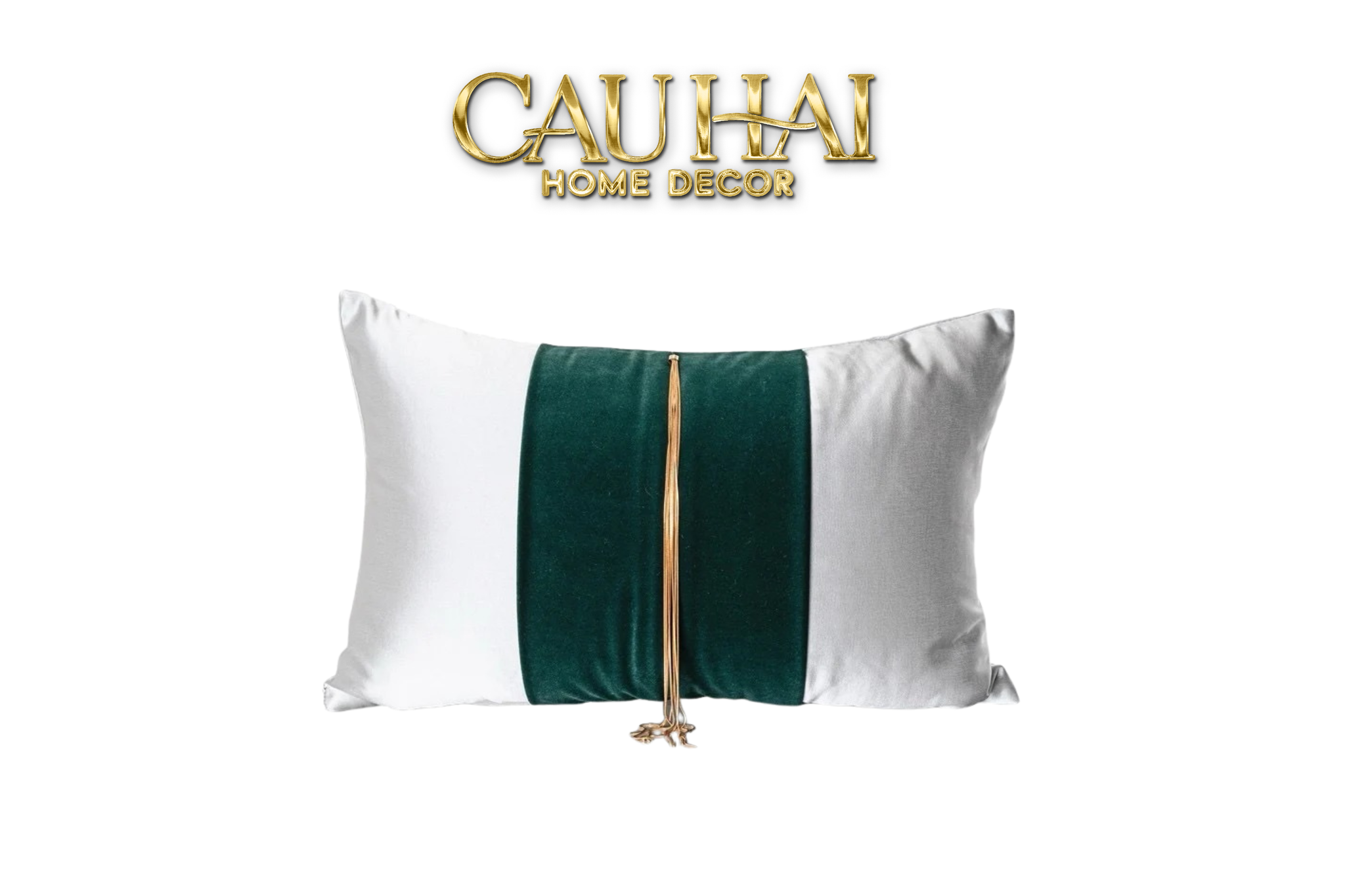 GỐI LỤA SATIN VERT GRACE JEWEL 30X50 - CẬU HAI HOME DECOR