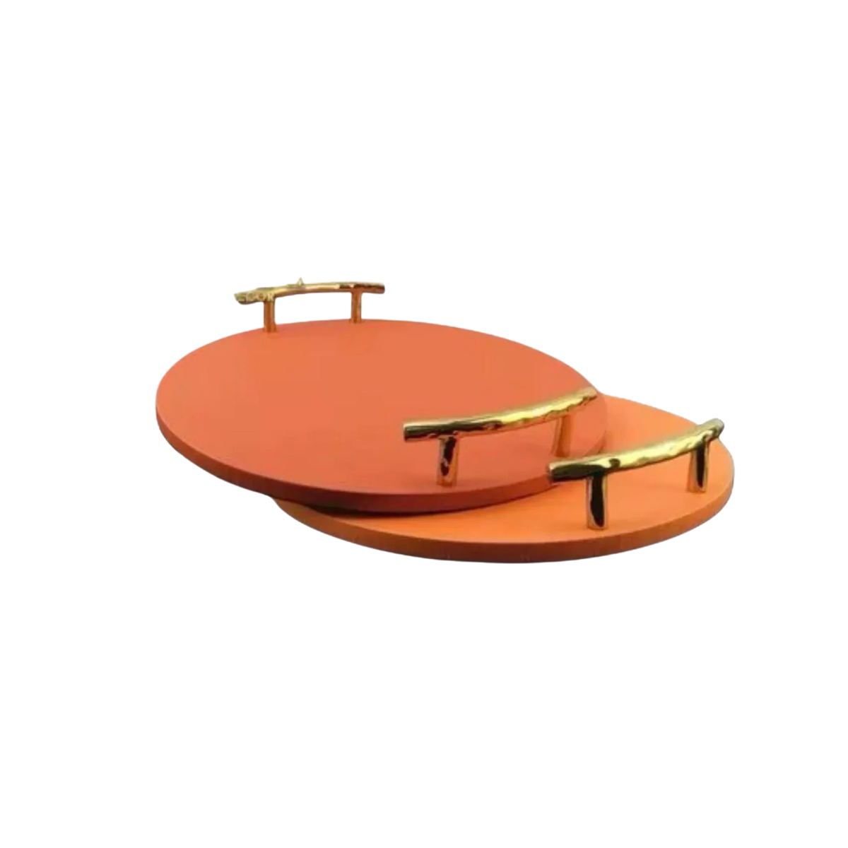 Khay Da Tròn Eclipse Tangerine Luxe Leather Tray D35x5.5-KHAY TRANG TRÍ-CẬU HAI HOME DECOR-CẬU HAI HOME DECOR