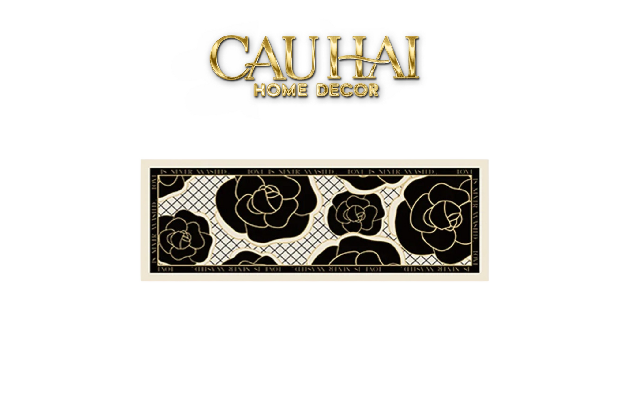 THẢM BẾP DA 150 BLACK ROSES SPELL IN BLOOM - CẬU HAI HOME DECOR