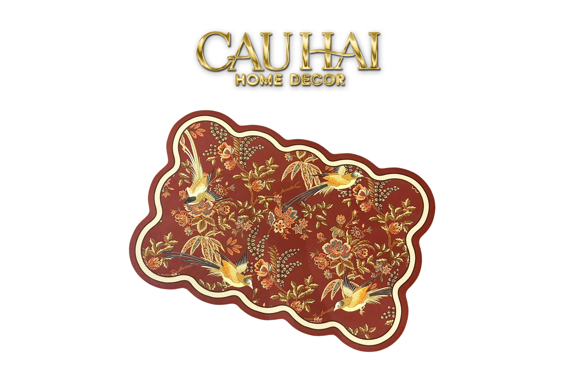 THẢM BỒN TẮM MICROFIBER 60X90 - PHOENIX DYNASTY RUBY JARDIN SCALLOP EDGE - CẬU HAI HOME DECOR