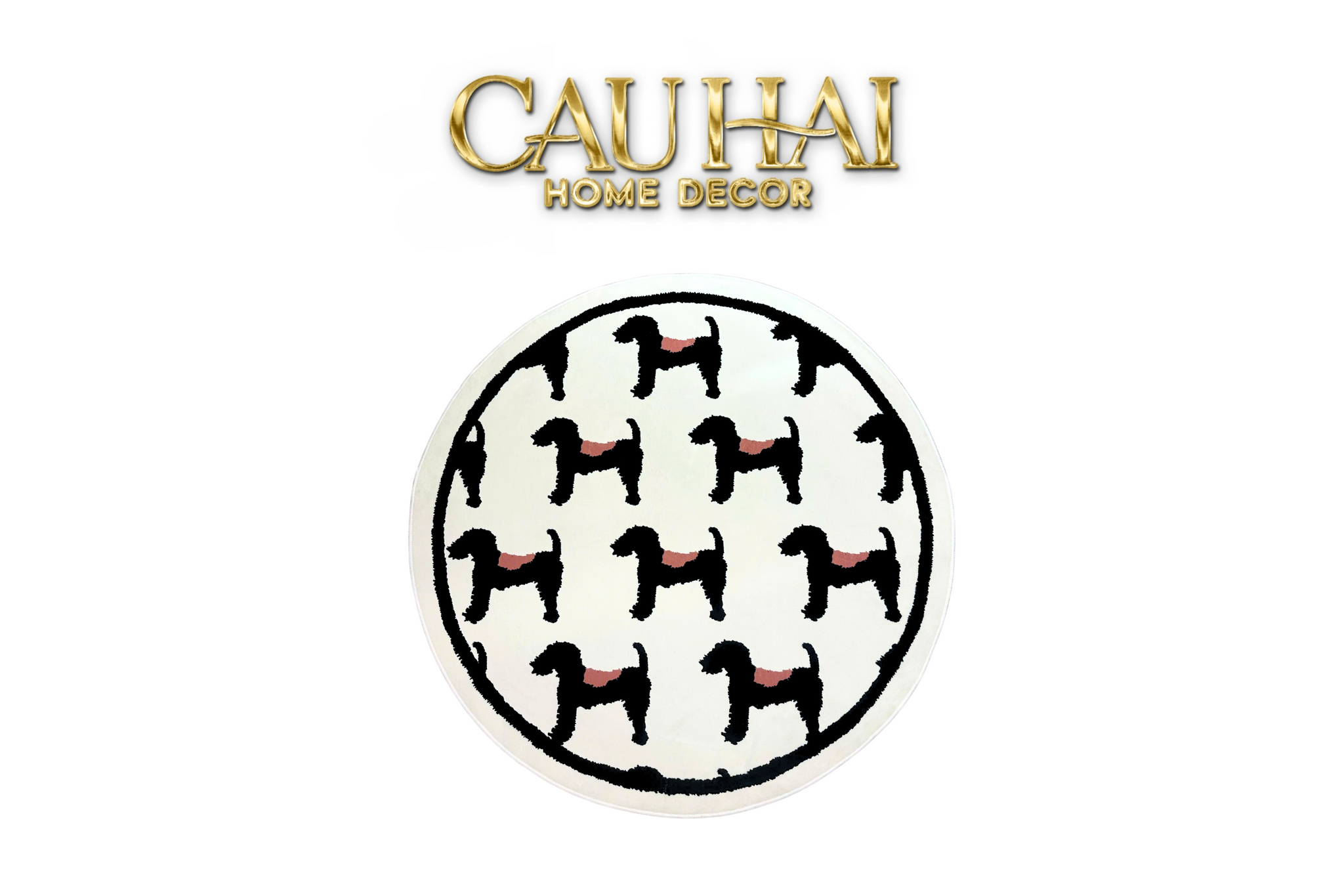 THẢM TRÒN DỆT KIM D120/160 - NOBLE CANICHE - CẬU HAI HOME DECOR