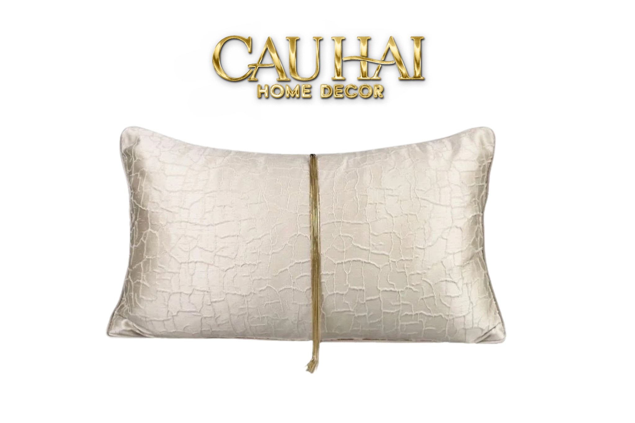 GỐI LỤA SATIN GLACE CRACKED PEARL 30X50 - CẬU HAI HOME DECOR