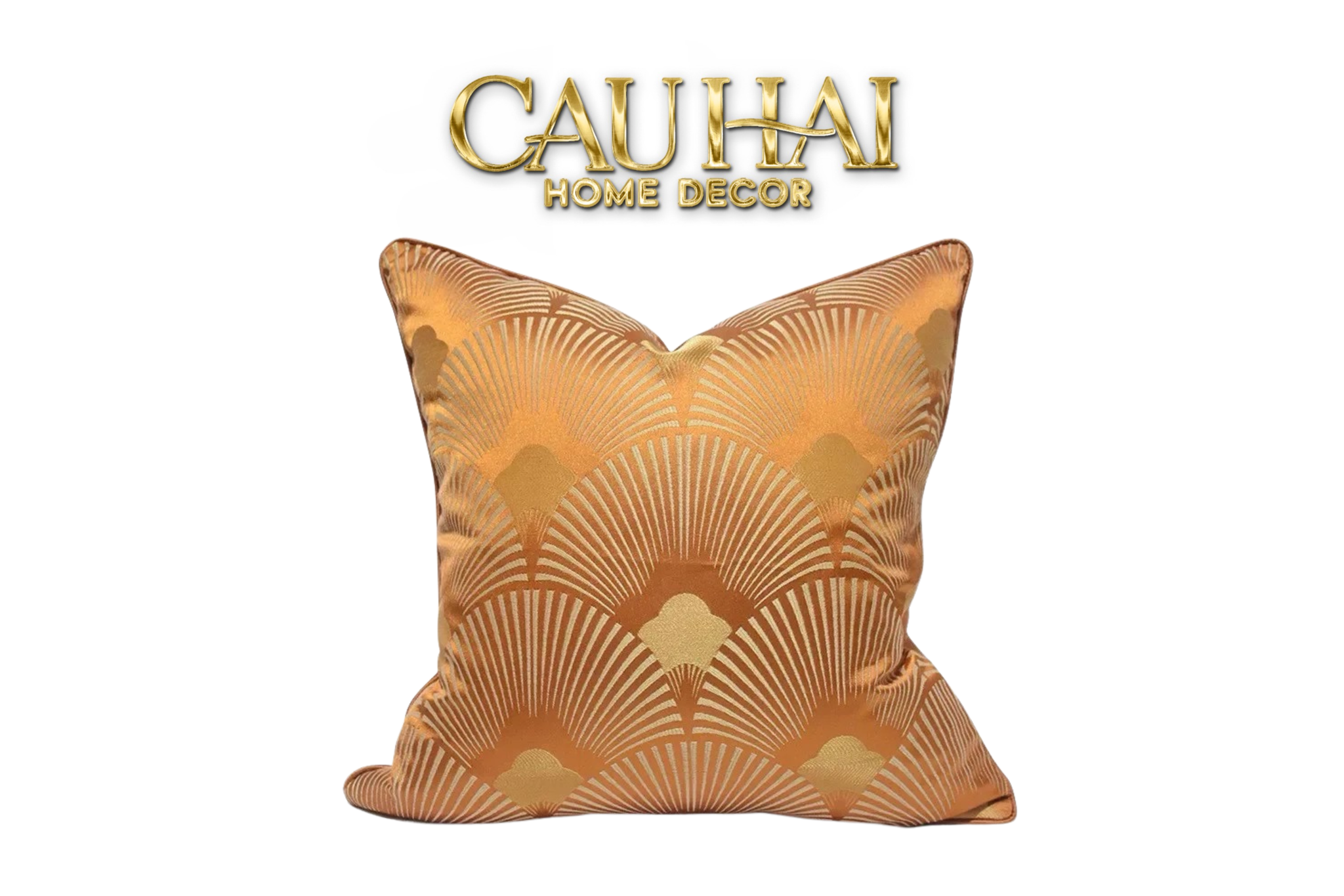 VỎ GỐI JACQUARD TANGERINE D'Or ART DÉCO FAN 45 - CẬU HAI HOME DECOR
