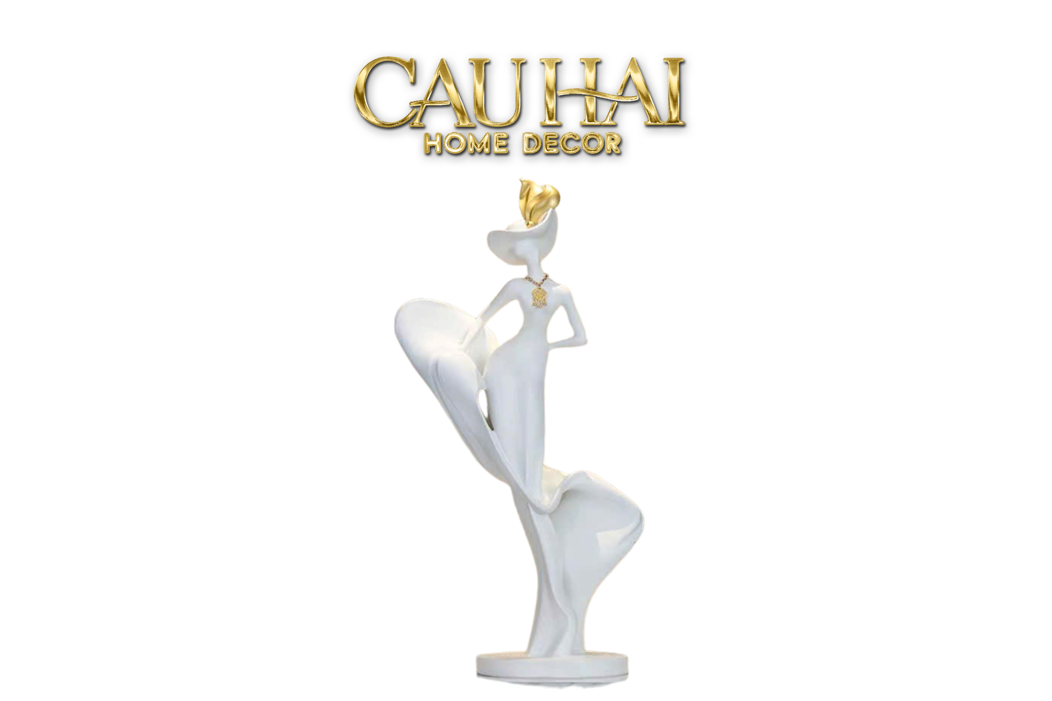 HOME COUTURE - TƯỢNG LADY TRÉMAINE SILHOUETTE FÉMININE ÉNIGMATIQUE H66 - CẬU HAI HOME DECOR