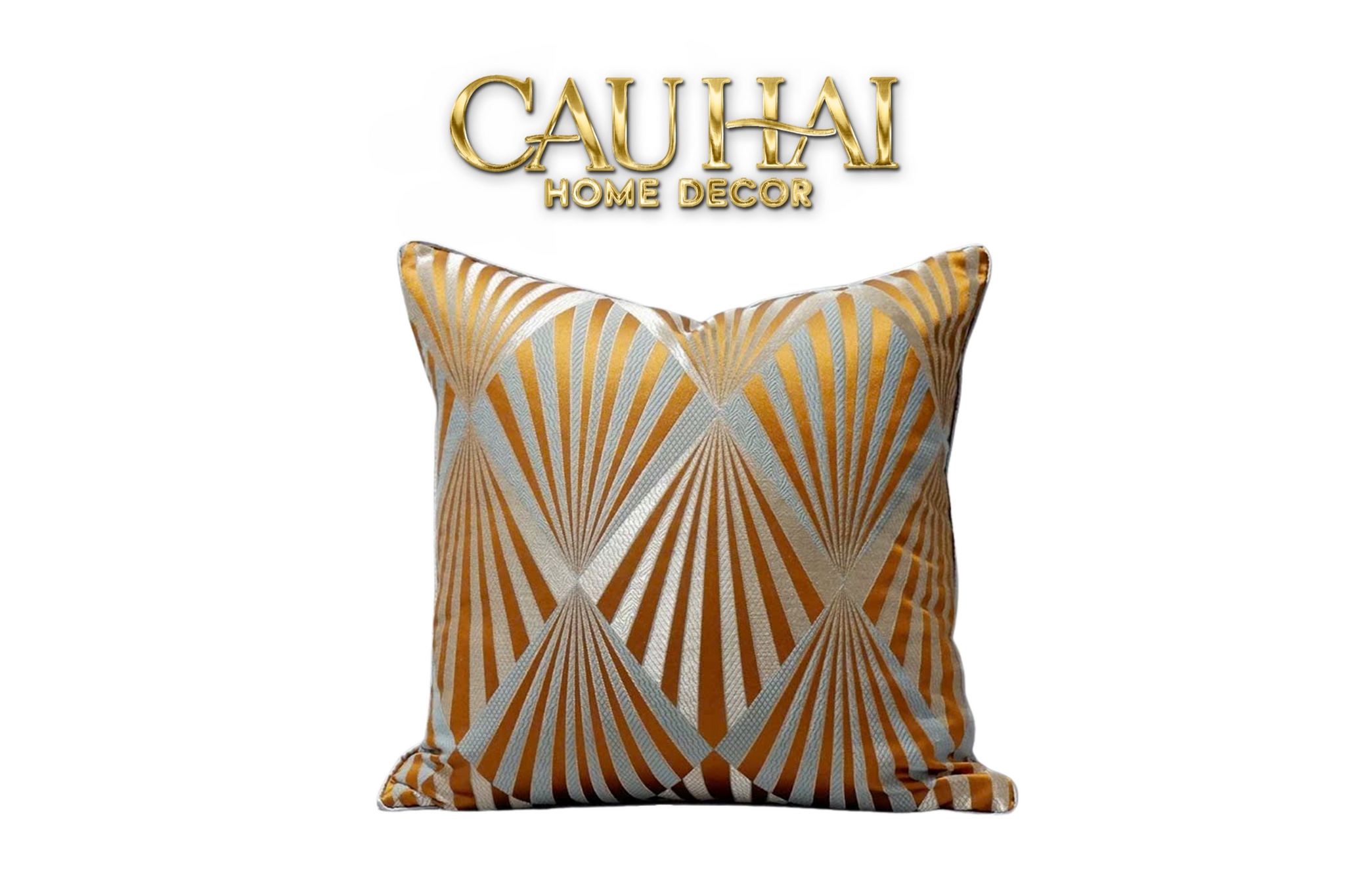 VỎ GỐI LỤA JACQUARD AURUM SUNBURST 45 - CẬU HAI HOME DECOR