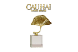 Home Couture - Tượng Lá Ngân Hạnh Crystal Brasson Ginkgo H25-CẬU HAI HOME DECOR