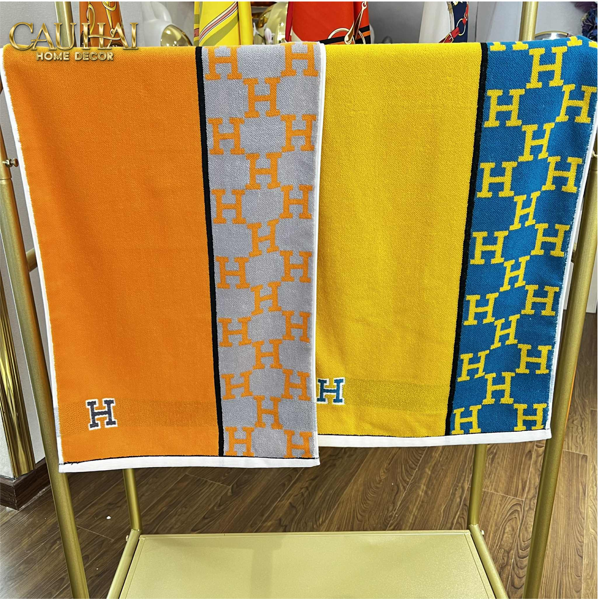 SET 2 KHĂN MẶT 40X90 - SIGNATURE H - SUN & SKY COLOR - FACE TOWEL - CẬU HAI HOME DECOR