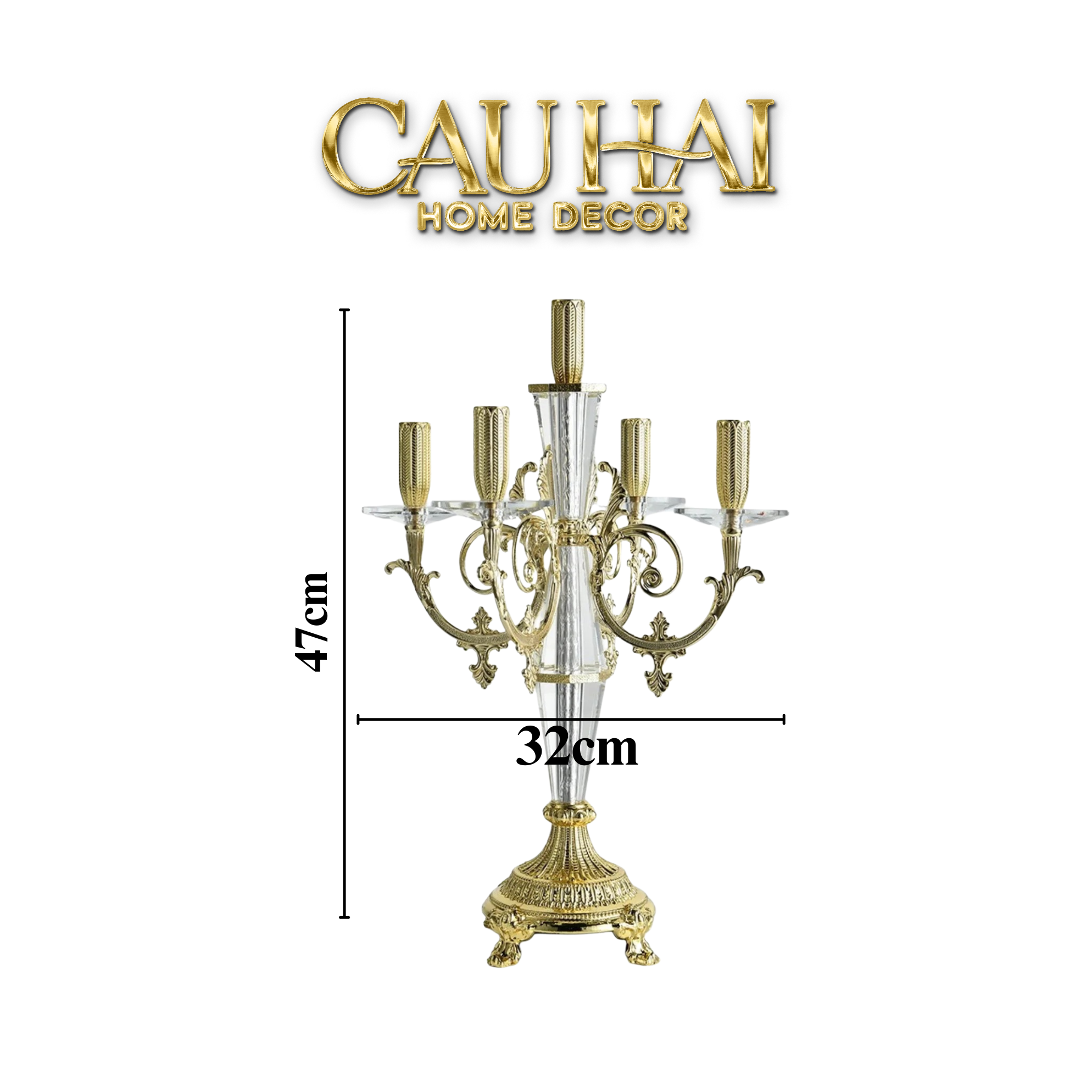 HOME COUTURE - ĐẾ NẾN CRYSTAL VERSAILLES CHANDERLIER H47 - CẬU HAI HOME DECOR