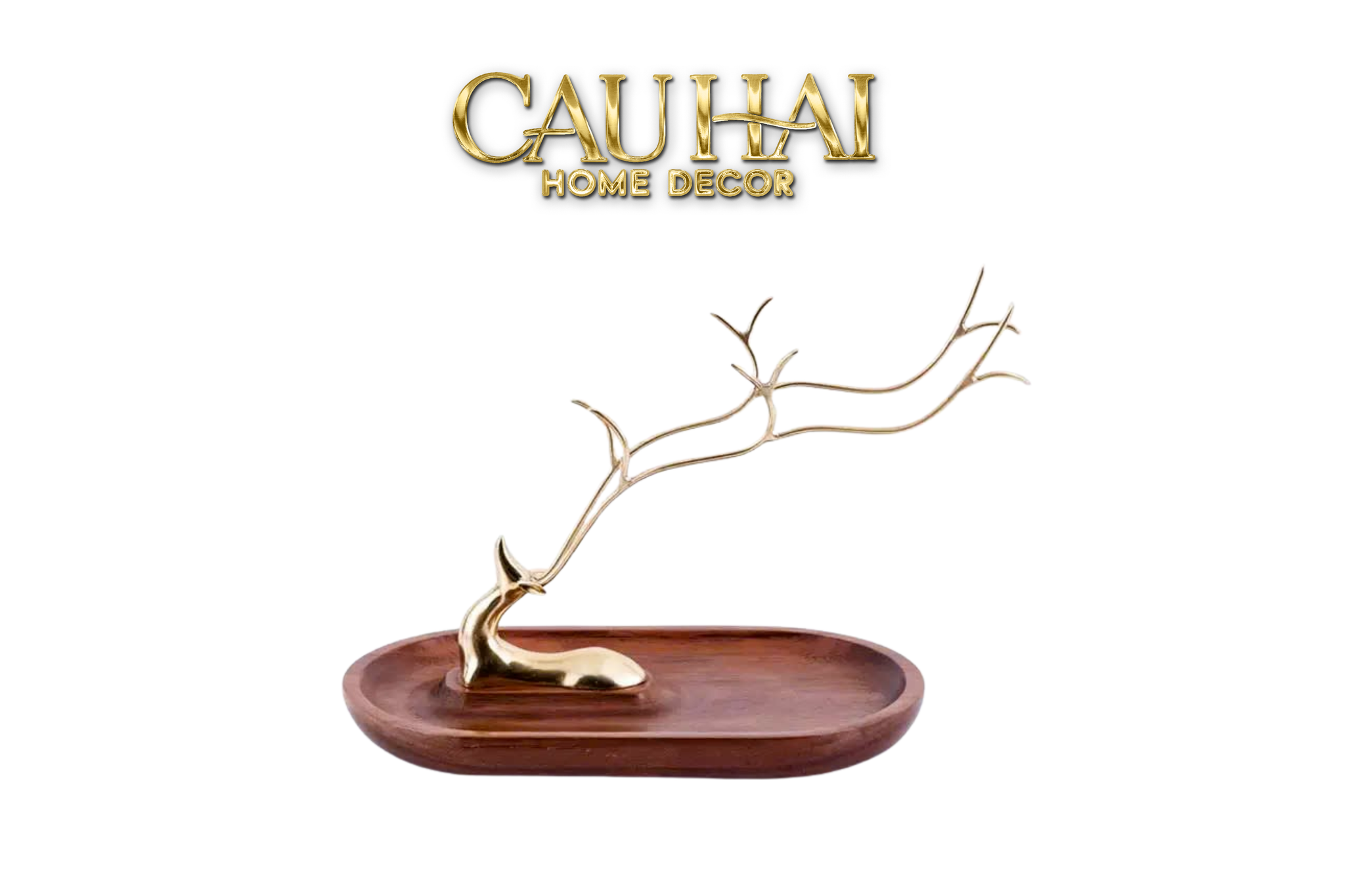 HOME COUTURE - KHAY GỖ KEO ACACIA WOODY CELESTIAL ELK 28CM - CẬU HAI HOME DECOR