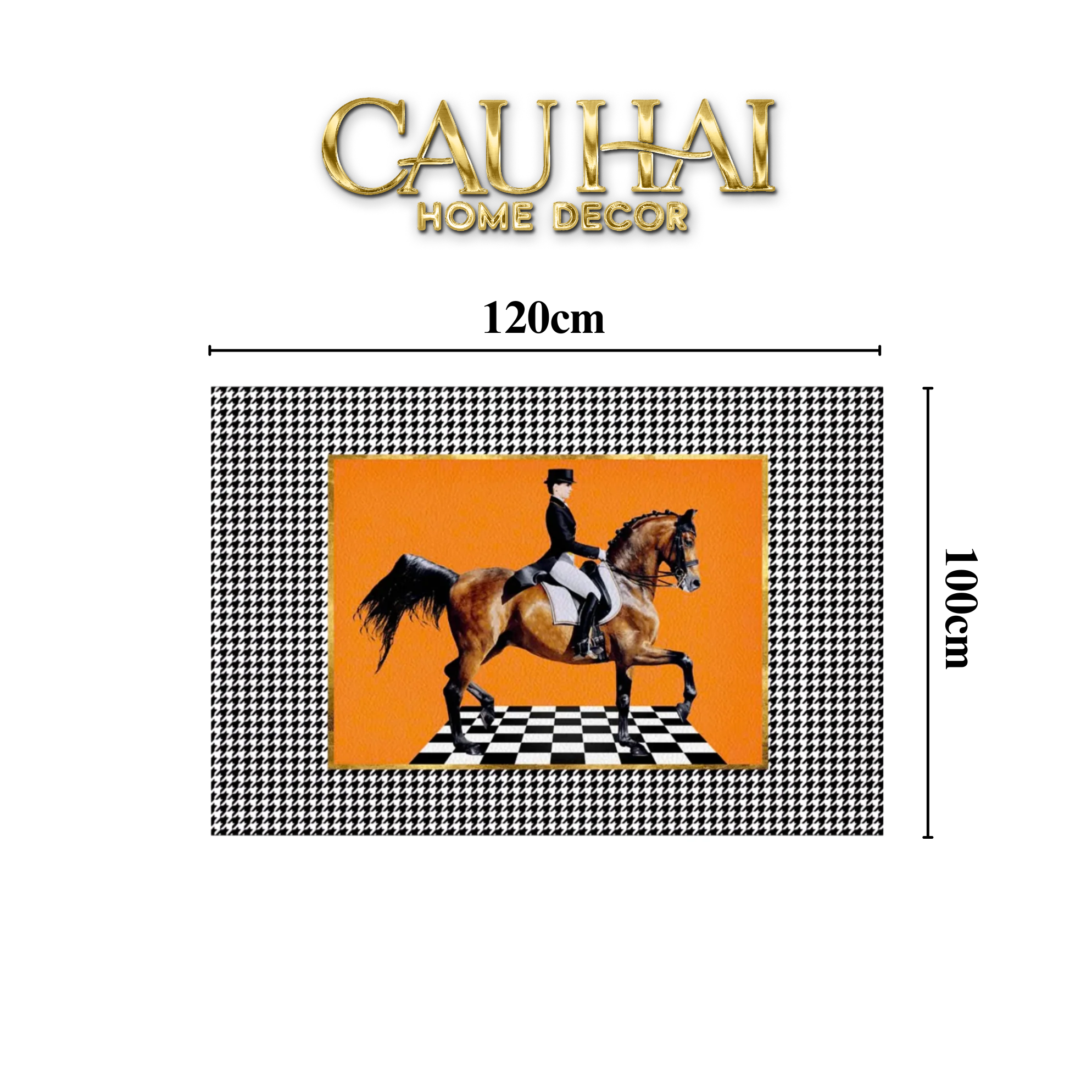 THẢM CỬA DA 100X120 - HOUND OB HORSE MAN - CẬU HAI HOME DECOR