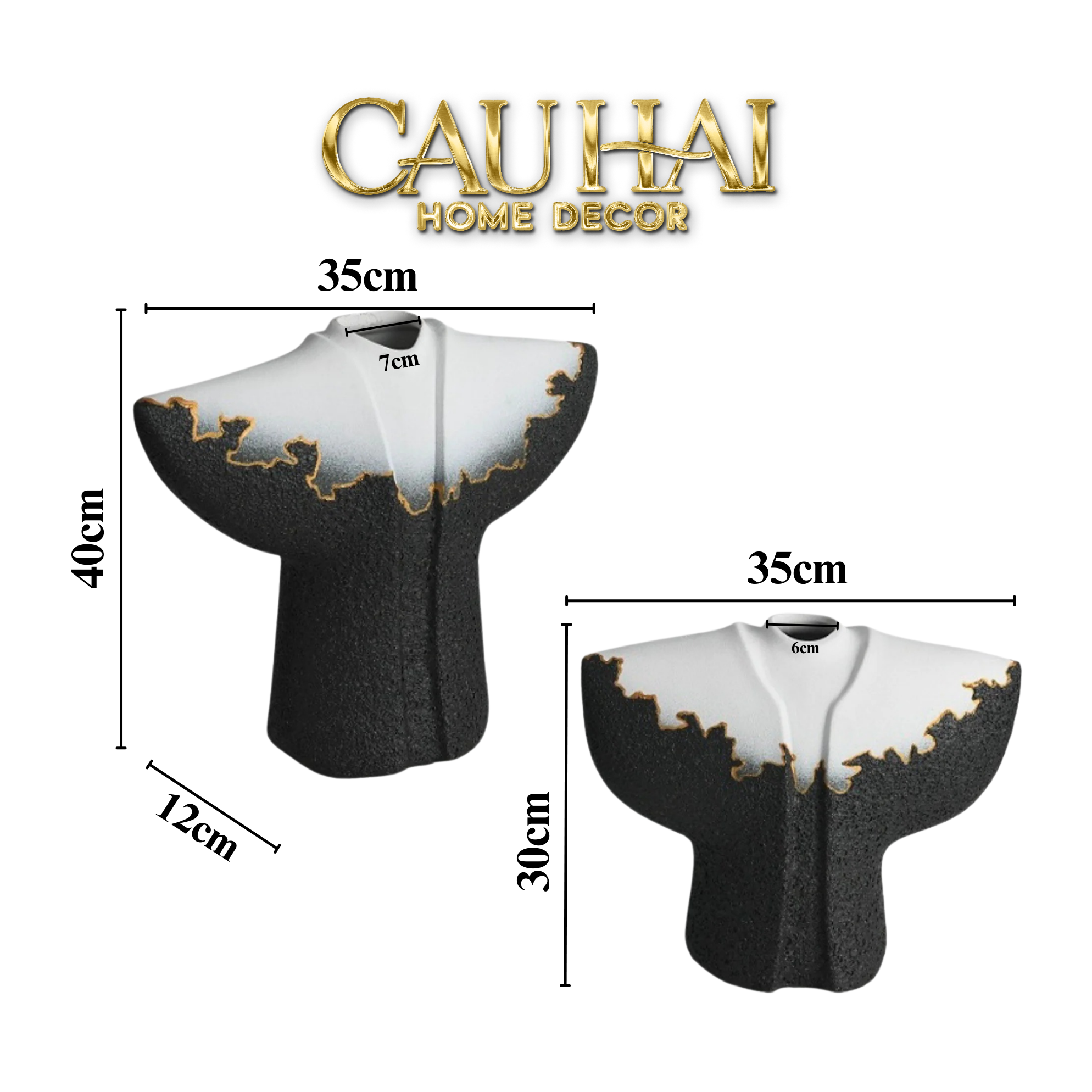 HOME COUTURE - SET 2 TƯỢNG LAVA MANTLE H30/35-CẬU HAI HOME DECOR