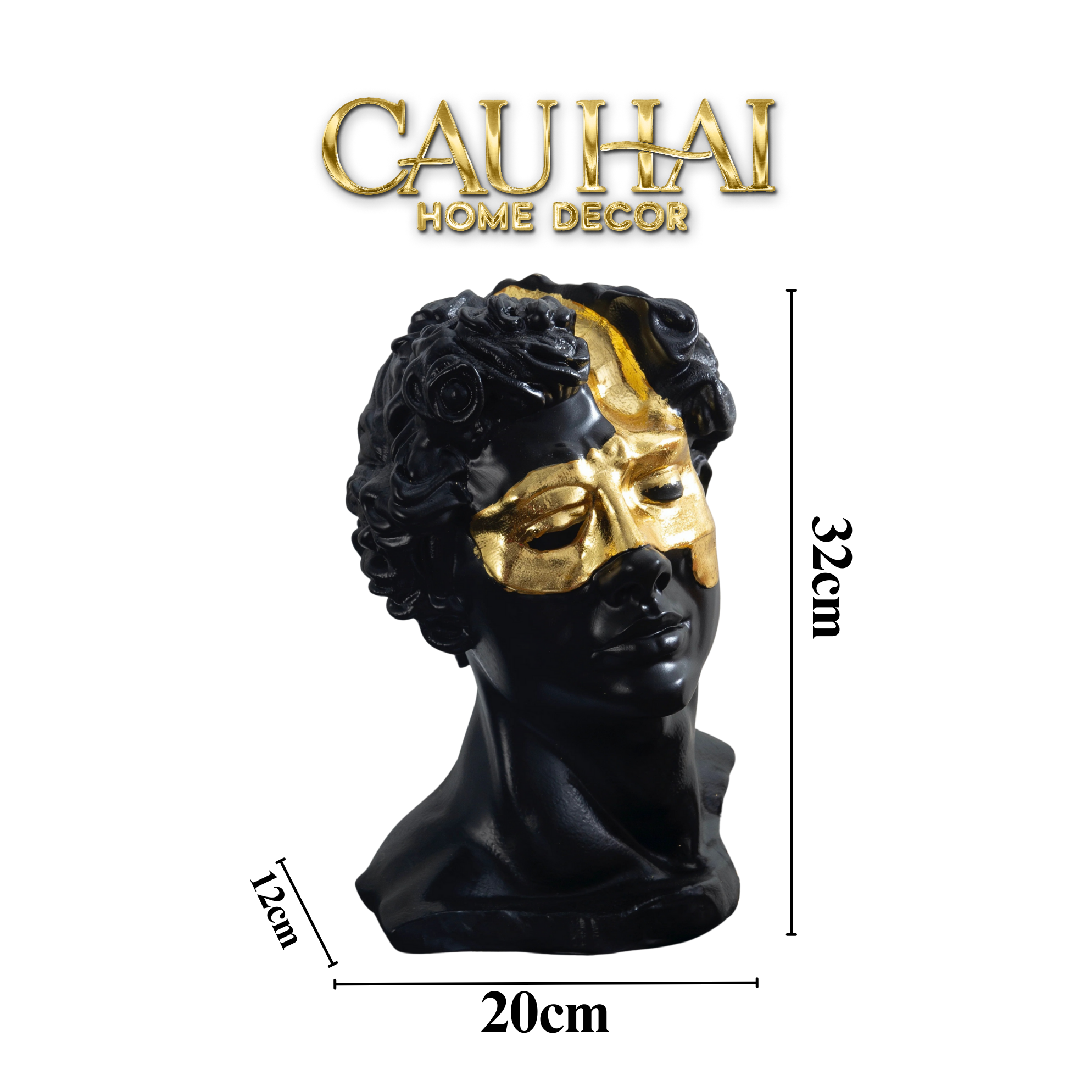 TƯỢNG GILDED OBSIDIAN MASQUE FW25-CẬU HAI HOME DECOR
