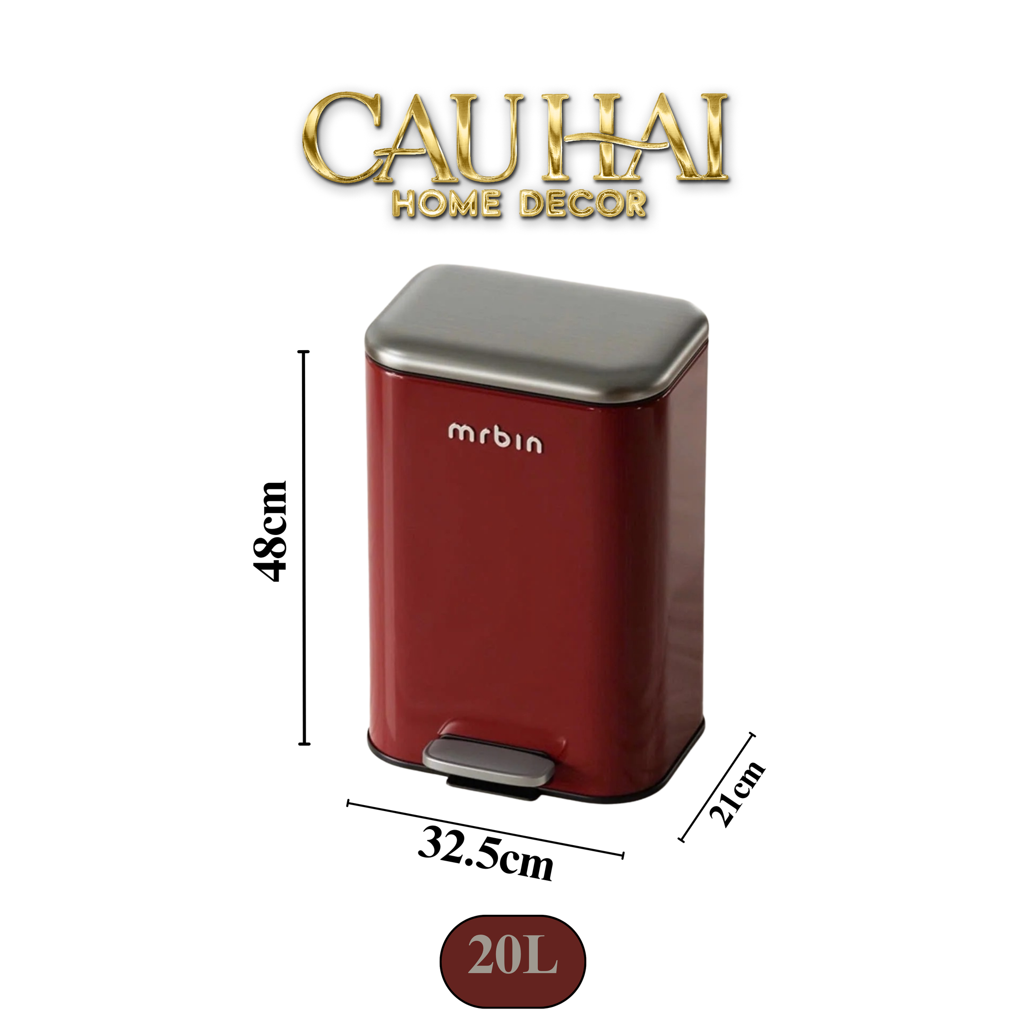 THÙNG RÁC MR BIN CRIMSON PEDAL 20L - CẬU HAI HOME DECOR
