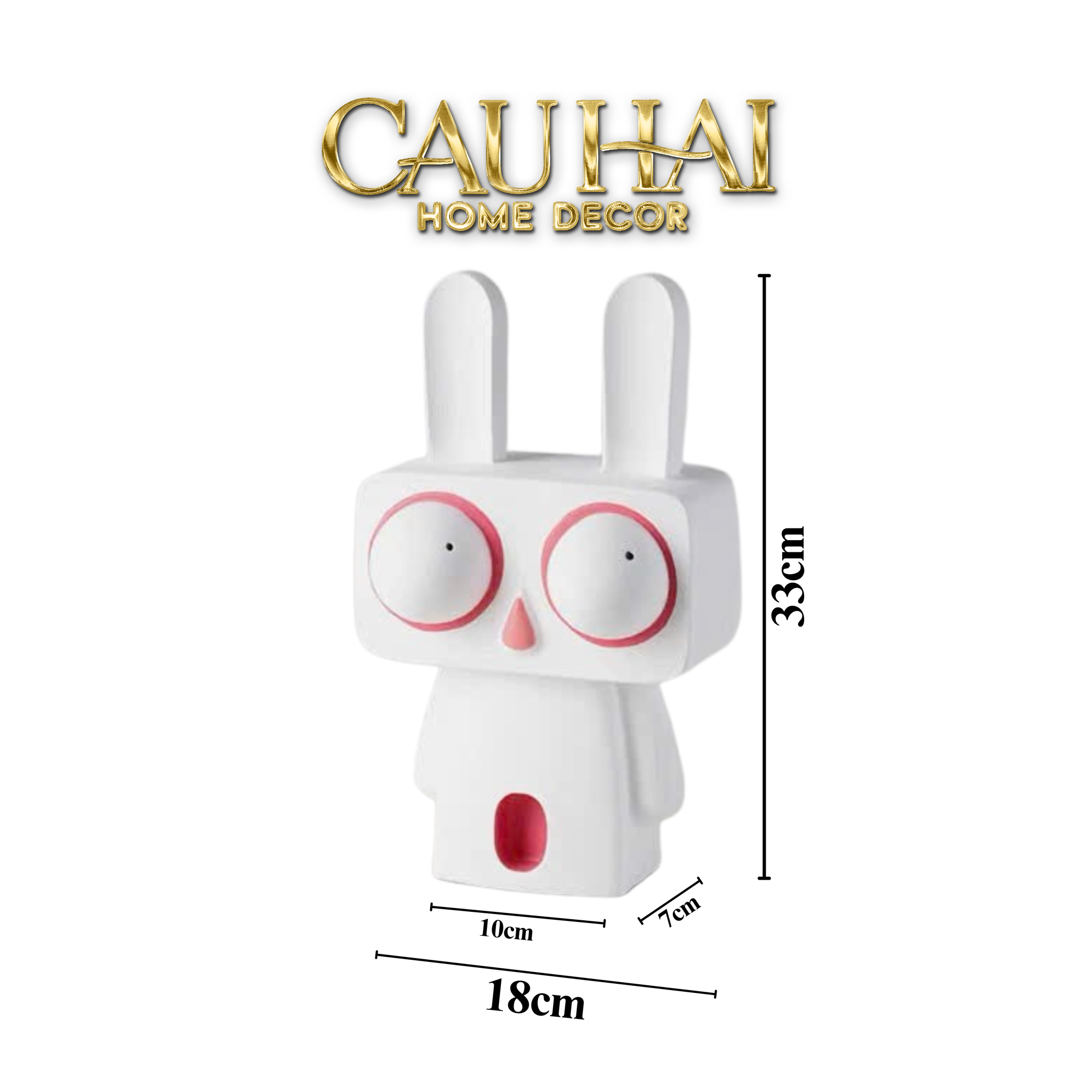TƯỢNG THỎ ART TOON MILKWHITE WOO LAPIN - CẬU HAI HOME DECOR