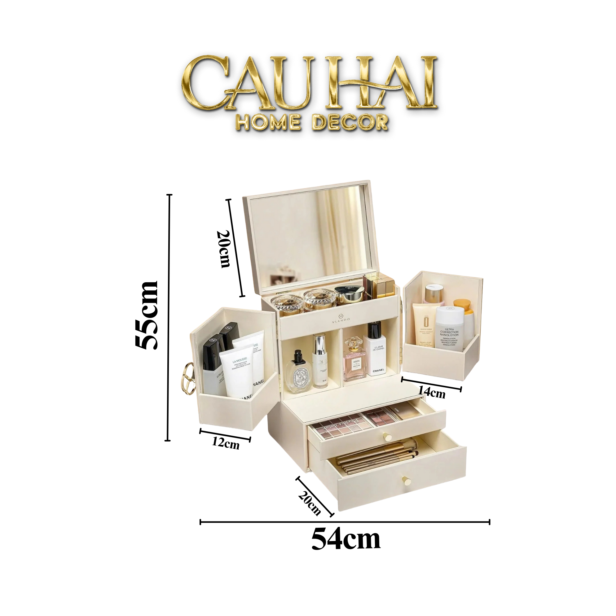 HAUTE FOLIE - HỘP MỸ PHẨM DA GRACE MANSION CLOSET - CẬU HAI HOME DECOR