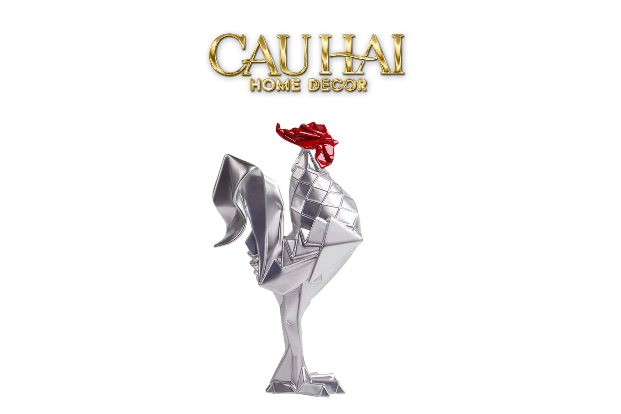 ELYSIAN - TƯỢNG GÀ TRỐNG GALLUX ARGENTÉ CÉLESTE MÉTALLIQUE - CẬU HAI HOME DECOR