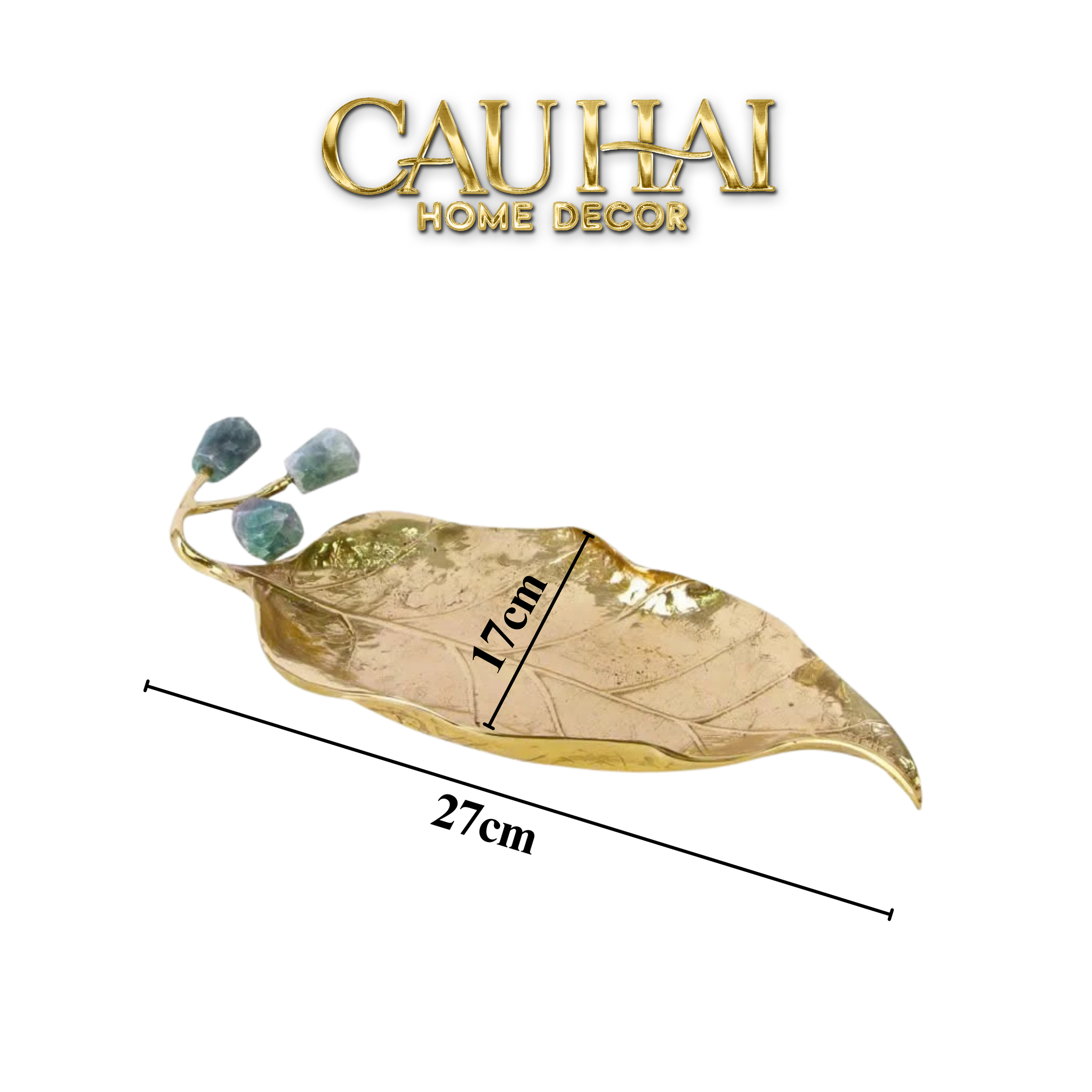 HOME COUTURE - ĐĨA ĐỒNG LUSSO GEMSTONE BRASSON DISK D27-CẬU HAI HOME DECOR