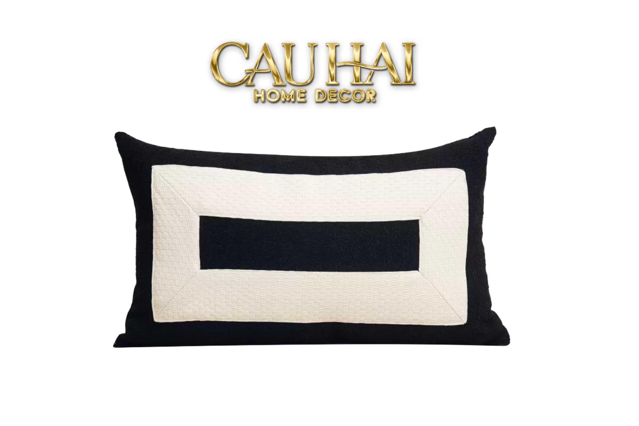 GỐI TWEED LUX LEATHER MINUS ARCH 30X50 - CẬU HAI HOME DECOR