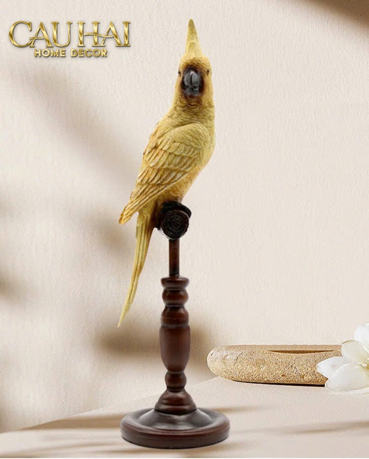 TƯỢNG VẸT MÀO EMPEROR COCKATOO H28-CẬU HAI HOME DECOR