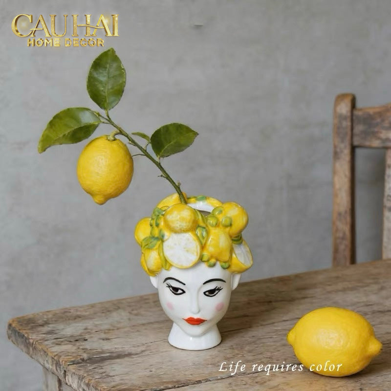 La Sicilia Royale - Bình Hoa Gốm Sứ Duchessa Limone di Sicilia H18