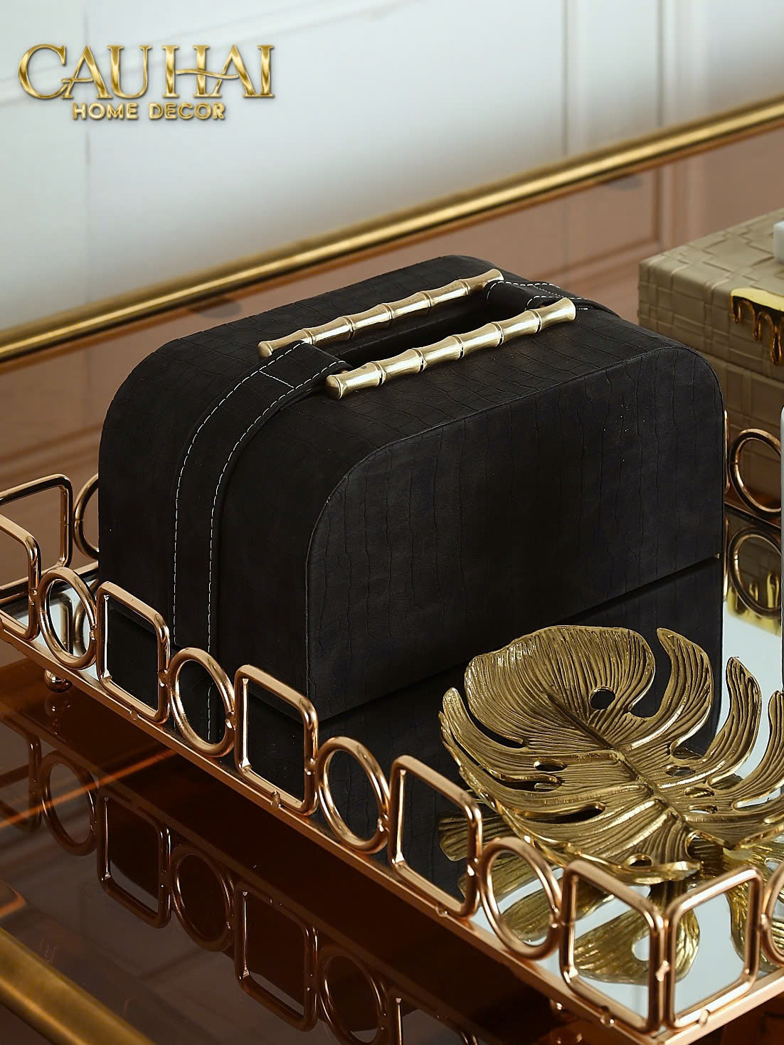 Home Couture - Hộp Khăn Giấy Bamboo - Savoir / Ivory-CẬU HAI HOME DECOR