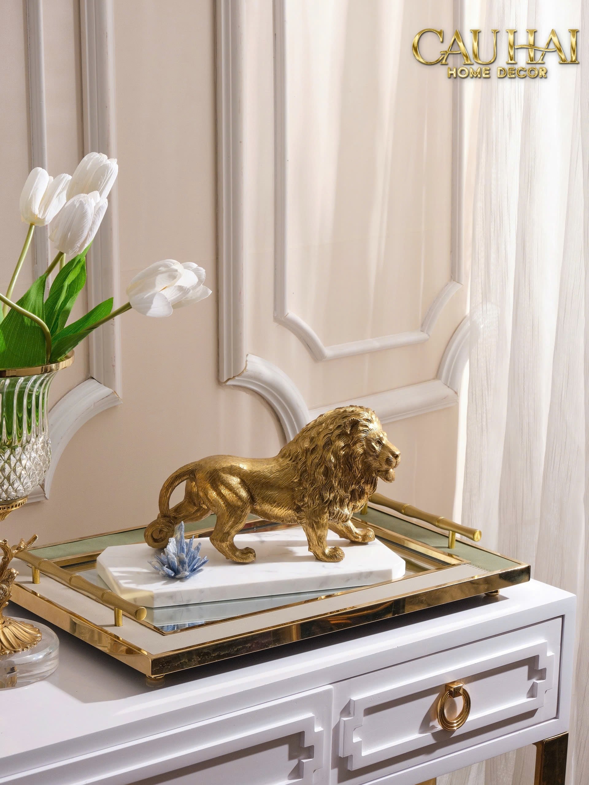 HOME COUTURE - TƯỢNG SƯ TỬ - BRASSON JEWELRY LION KING OF NARNIAN SS25-CẬU HAI HOME DECOR