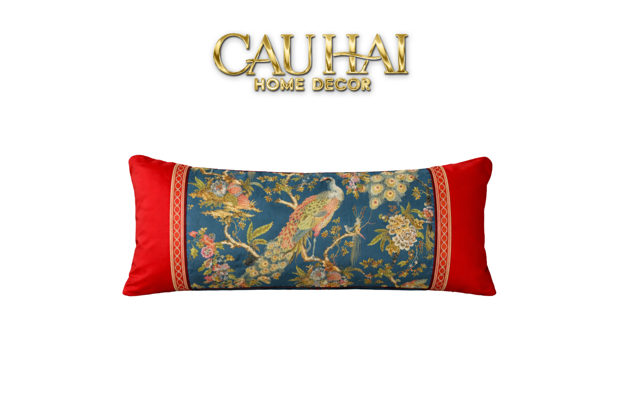 Tết Couture - Gối Nhung Dài - Cẩm Viên Phụng Uyển 35x100