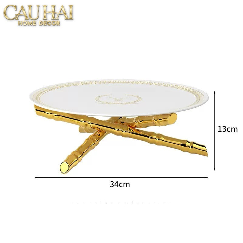 ĐĨA TRANG TRÍ FEUILLAGE D'OR – GILDED 34CM