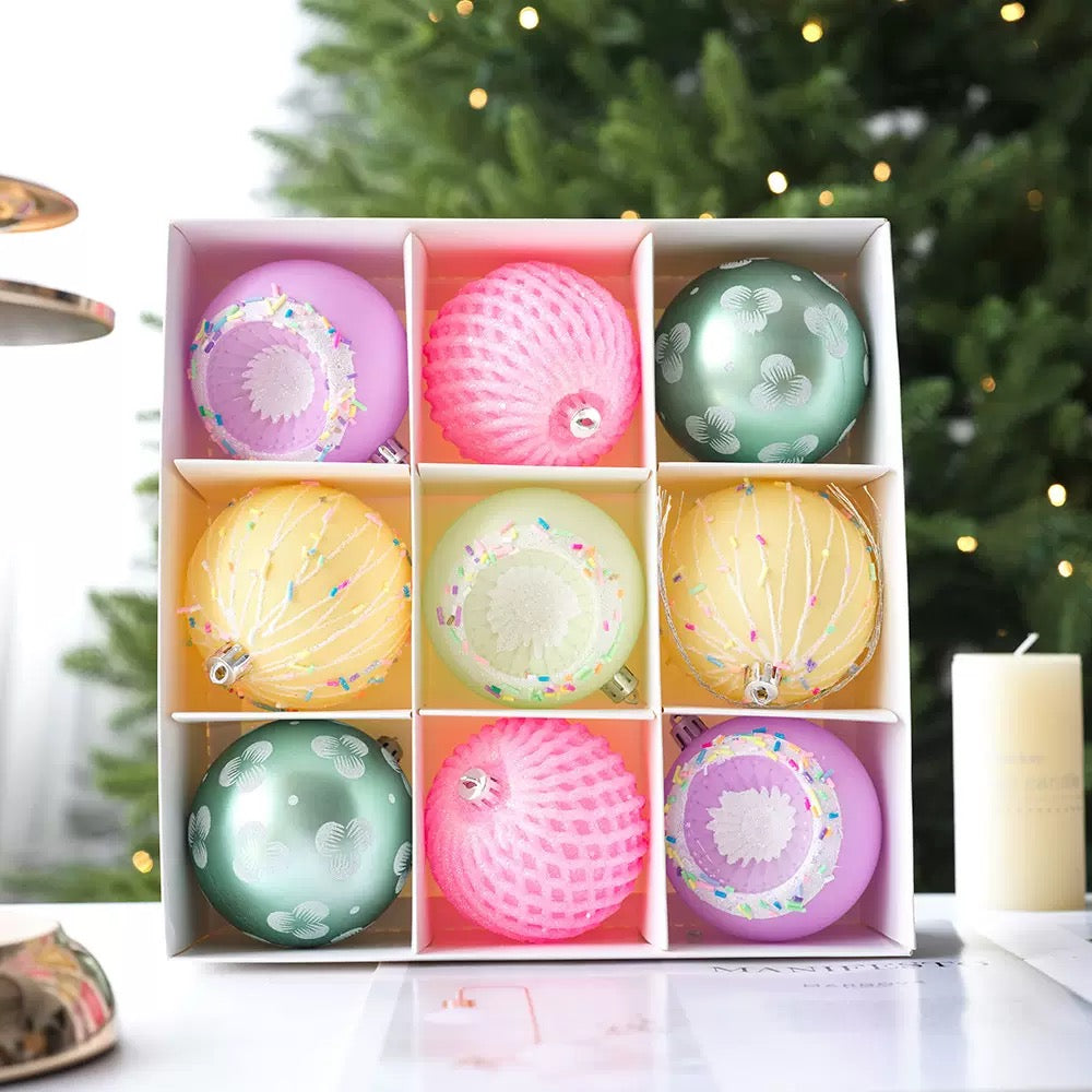 FÊTES COUTURE - SET CHÂU TRANG TRÍ GIÁNG SINH - MACARON BALLS ORNAMENTS - CẬU HAI HOME DECOR
