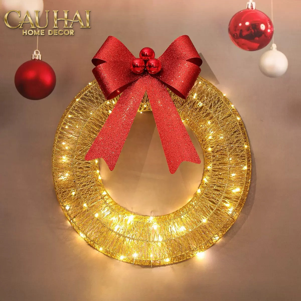 FÊTES COUTURE - VÒNG ÁNH SÁNG TRANG TRÍ GIÁNG SINH HOLY HALO - CHRISTMAS WREATH - CẬU HAI HOME DECOR