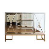 Maison Couture - Bàn Console Gương Tráng Thuỷ Dát Cạnh Bevel Diamond Éclat Gold 86x122x35-BÀN CONSOLE - TỦ CONSOLE-CẬU HAI HOME DECOR-CẬU HAI HOME DECOR