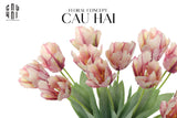SET 2 CÀNH HOA PARROT TULIP POWDER PINK / FUCHSIA - CẬU HAI HOME DECOR